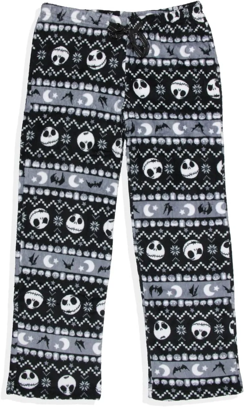 The Nightmare Before Christmas Women's Jack Skellington FairIsle Minky Plush Pajama Pants