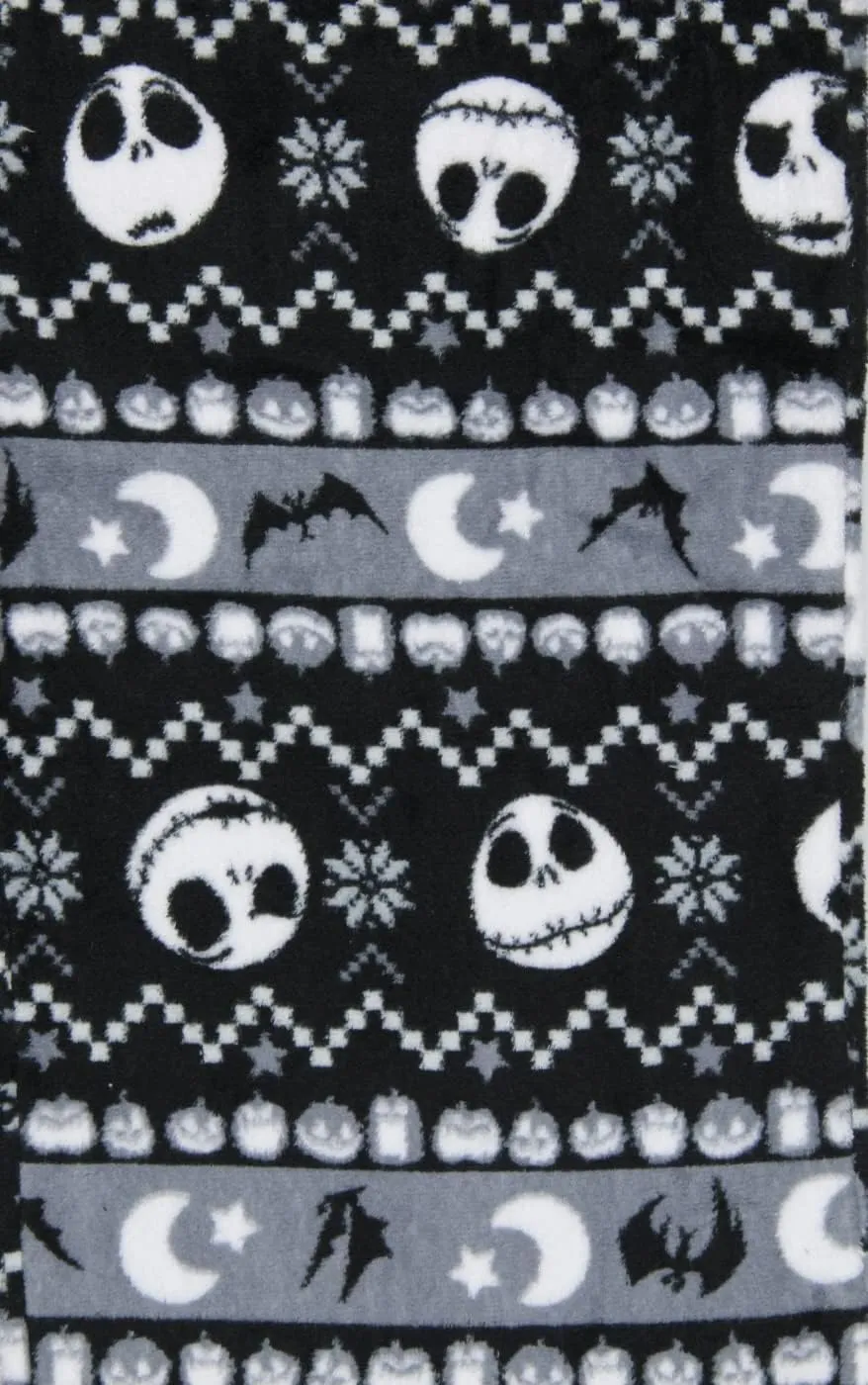 The Nightmare Before Christmas Women's Jack Skellington FairIsle Minky Plush Pajama Pants