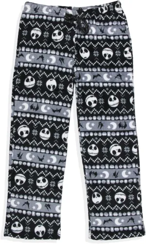 The Nightmare Before Christmas Women's Jack Skellington FairIsle Minky Plush Pajama Pants