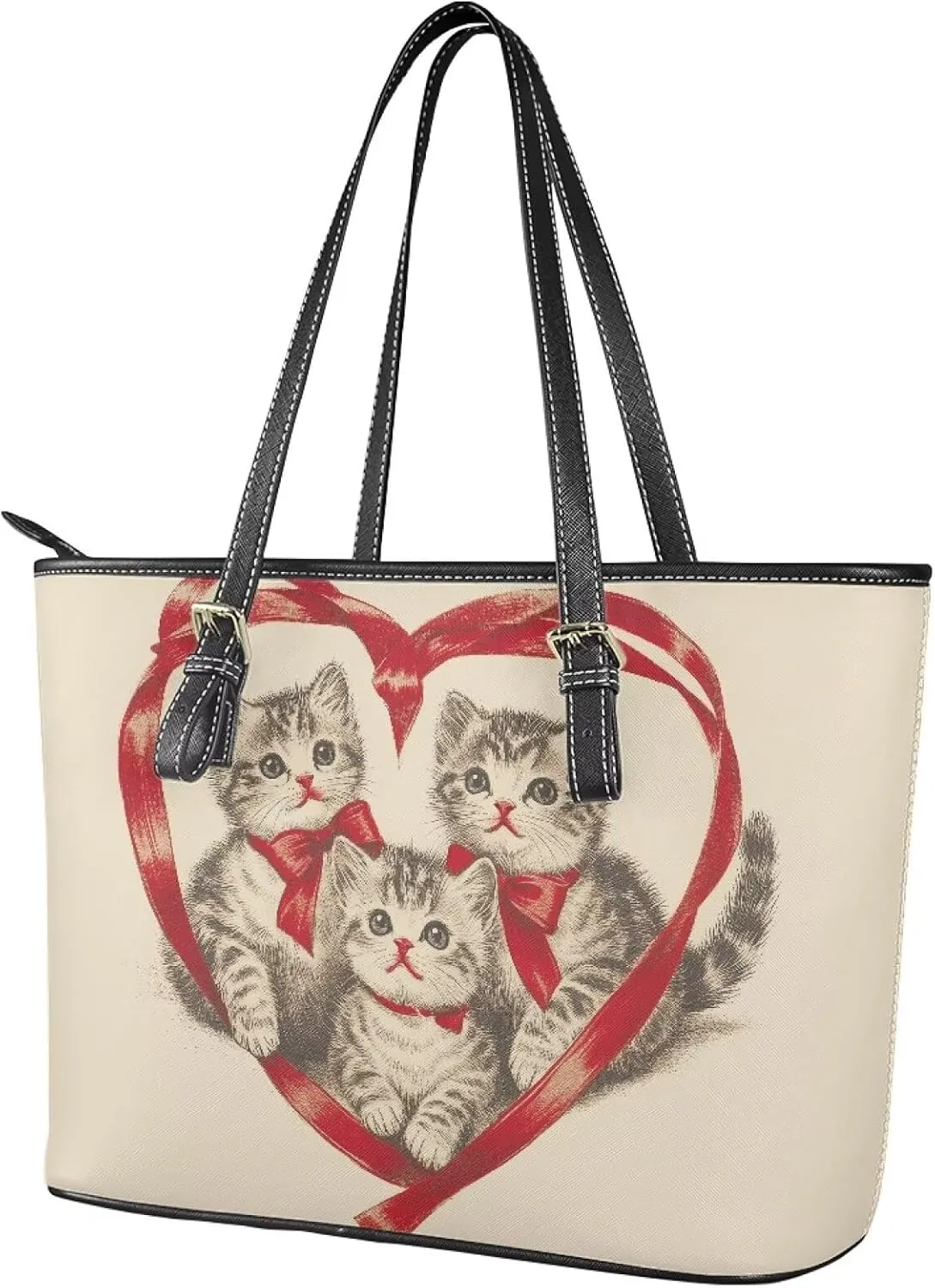 Tote Purse Bags Lightweight Oversized Womens PU Leather Top Handle Satchel Handbags with Zipper Pockets