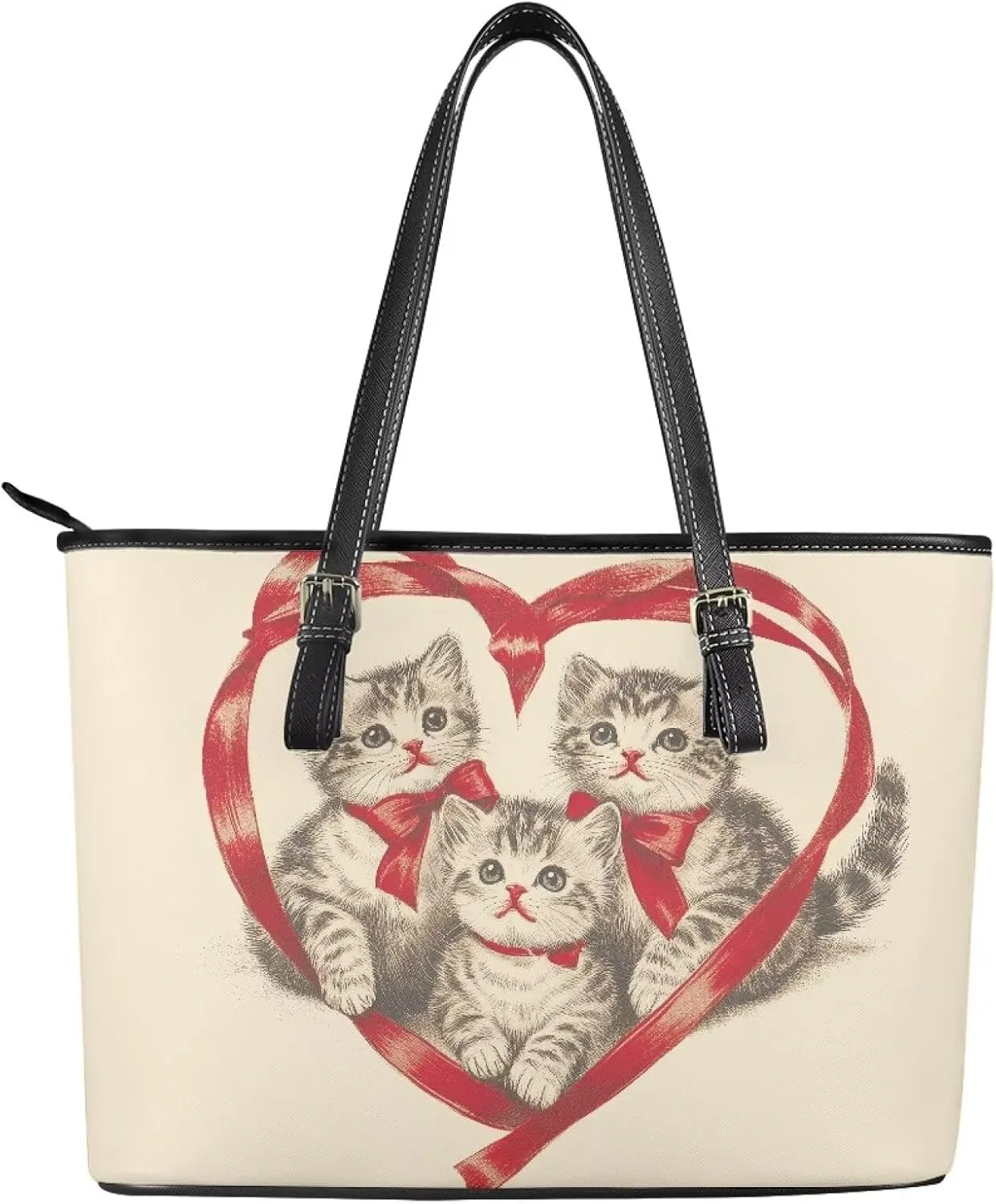 Tote Purse Bags Lightweight Oversized Womens PU Leather Top Handle Satchel Handbags with Zipper Pockets