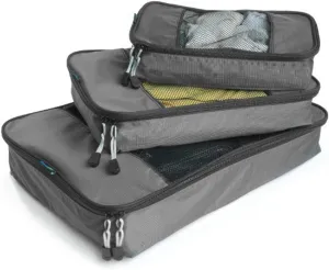 TravelWise Luggage Packing Organization 3 Pack, Silver, Large, Medium and Small Cubes