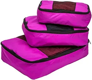 TravelWise Luggage Packing Organization Cubes 3 Pack, Pink