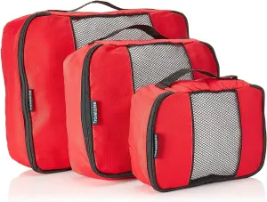 TravelWise Luggage Packing Organization Cubes 3 Pack, Red