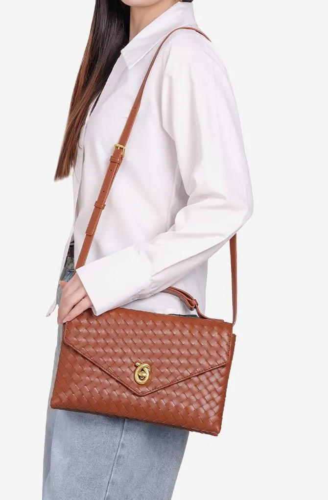 Trendy Woven Evening Clutch Purses Women PU Leather Evening Handbags Underarm Shoulder Crossbody Purse Wedding Wallet