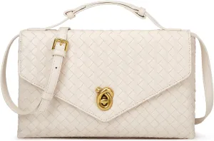 Trendy Woven Evening Clutch Purses Women PU Leather Evening Handbags Underarm Shoulder Crossbody Purse Wedding Wallet