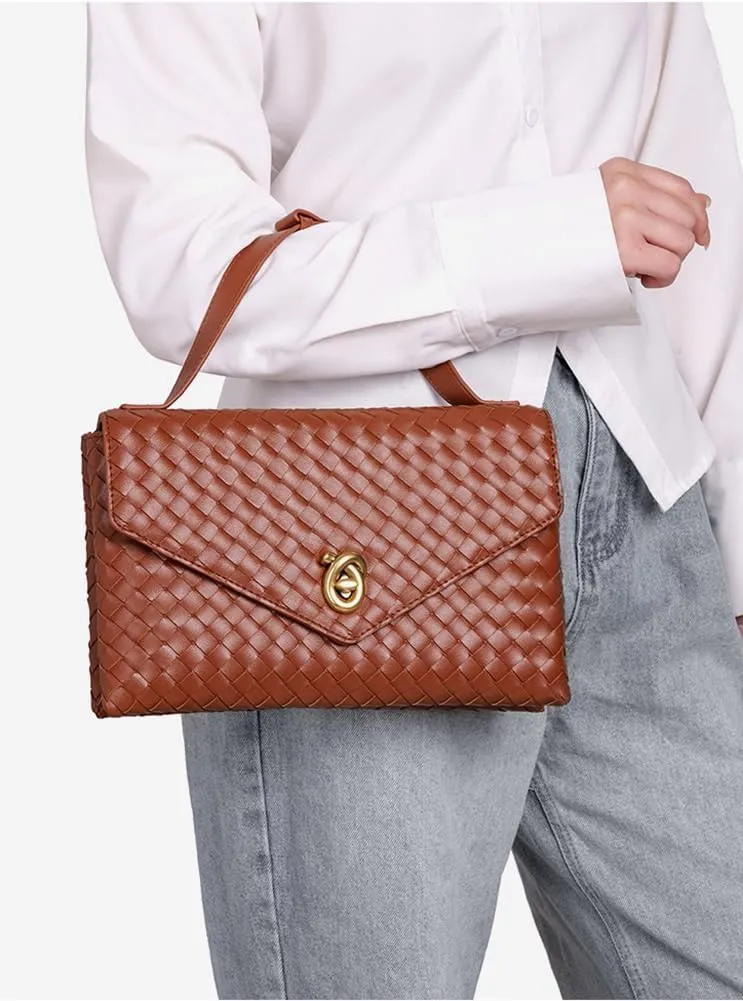 Trendy Woven Evening Clutch Purses Women PU Leather Evening Handbags Underarm Shoulder Crossbody Purse Wedding Wallet