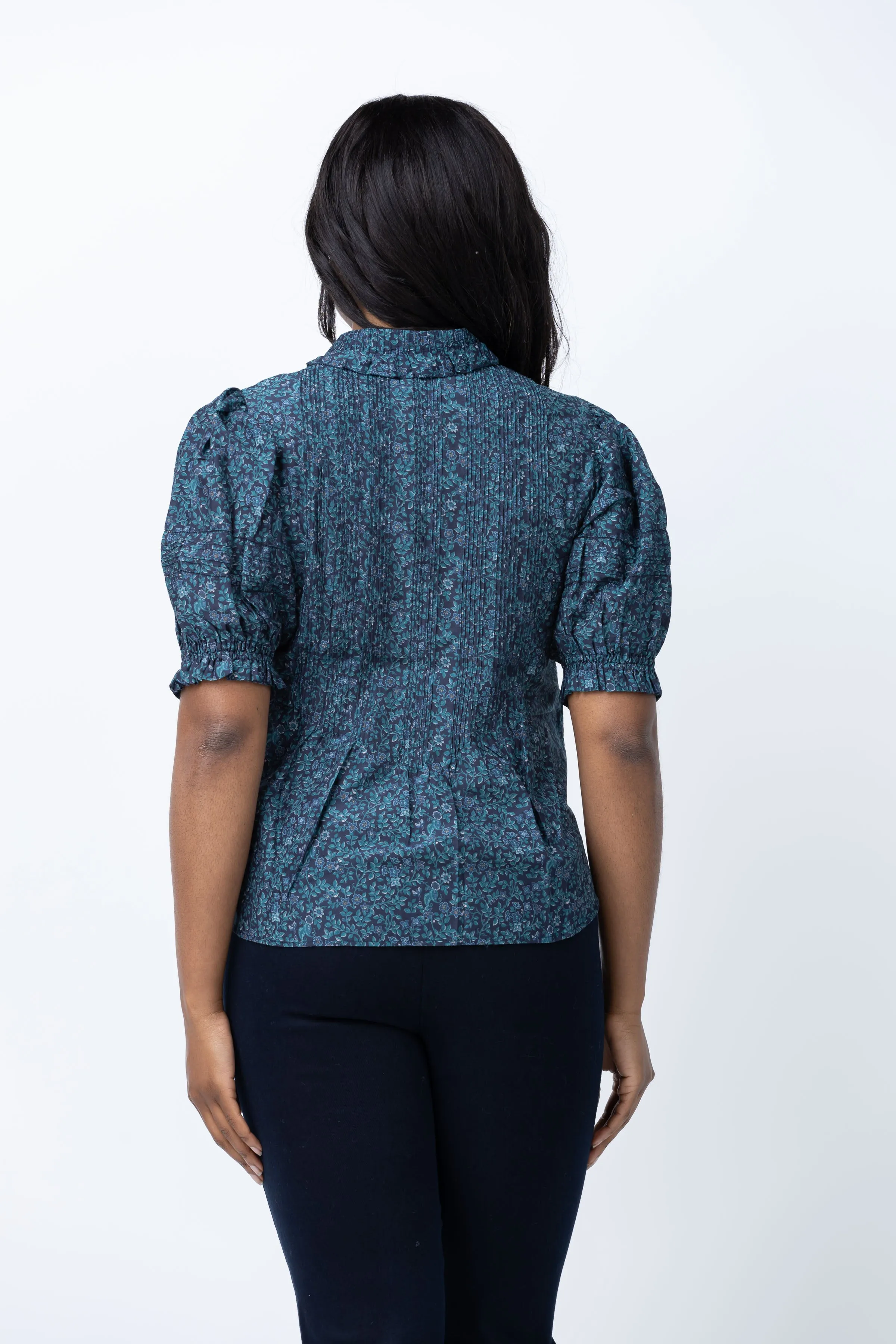 Trovata Jess Blouse in Blue Ridge Ditsy