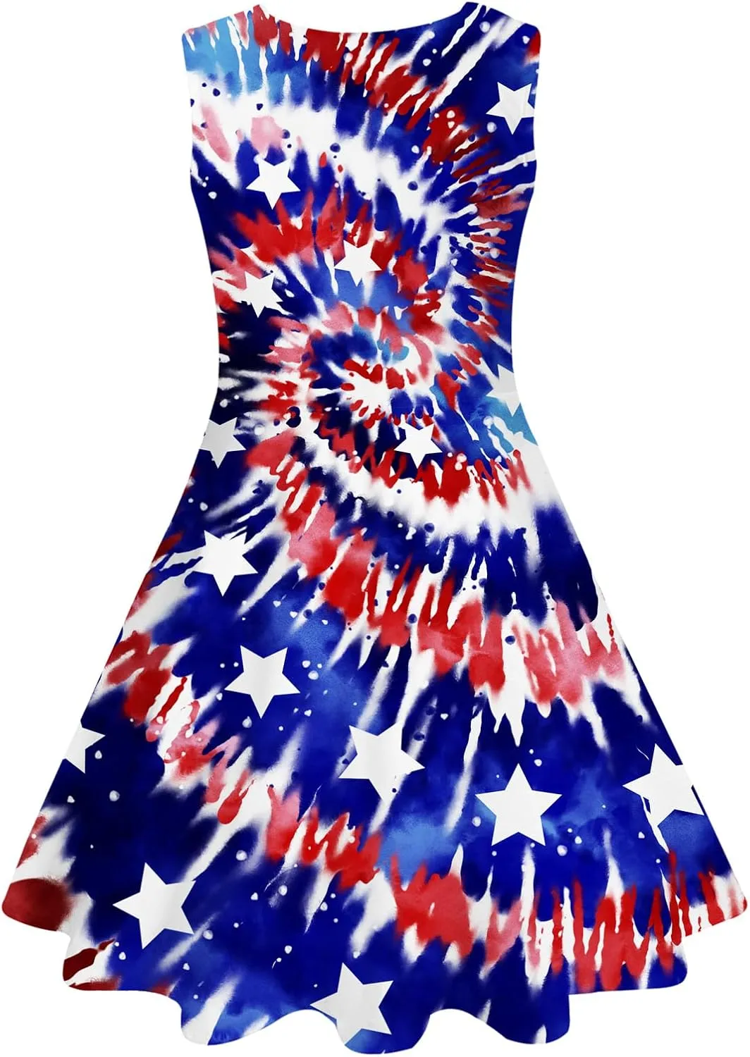 uideazone Girls Sleeveless Dress Round Neck Floral Printed Sundress for Casual Home Party Beach 4-12 Years