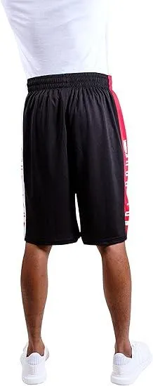 Ultra Game NBA Official Men’s Super Soft Active Workout Basketball Training Shorts - Unisex, Houston Rockets, Black|Houston Rockets