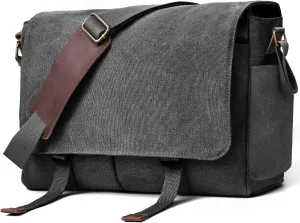 VanYuShang-MESSENGER BAG FOR MEN-LAPTOP BRIEFCASE FOR MEN RETRO CANVAS BAG BRIEFCASE FOR WORK, COLLEGE, TRAVEL