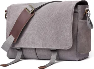 VanYuShang-MESSENGER BAG FOR MEN-LAPTOP BRIEFCASE FOR MEN RETRO CANVAS BAG BRIEFCASE FOR WORK, COLLEGE, TRAVEL