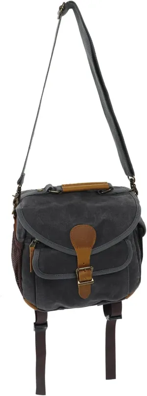 Vintage Batik Canvas Leather Camera Bag, Adjustable Strap, Retro Design, for Travel and Photography Enthusiasts