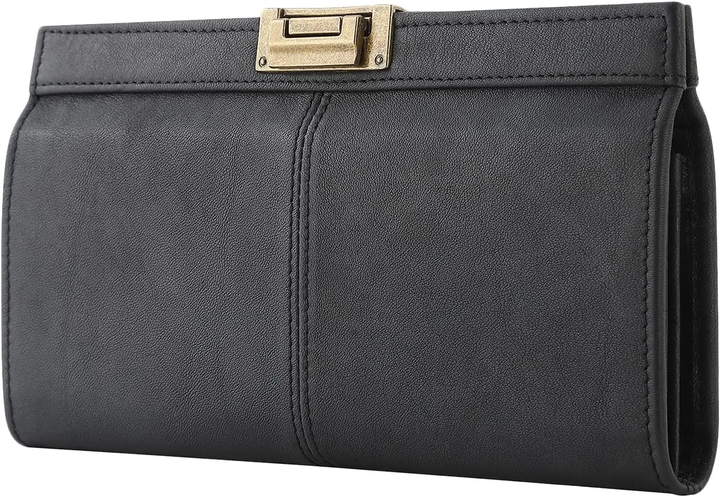 Vintage Genuine Leather Clutch Purse for Women Ladies Cell Phone Handbag Credit Card Holder Wallet with Multi Compartments