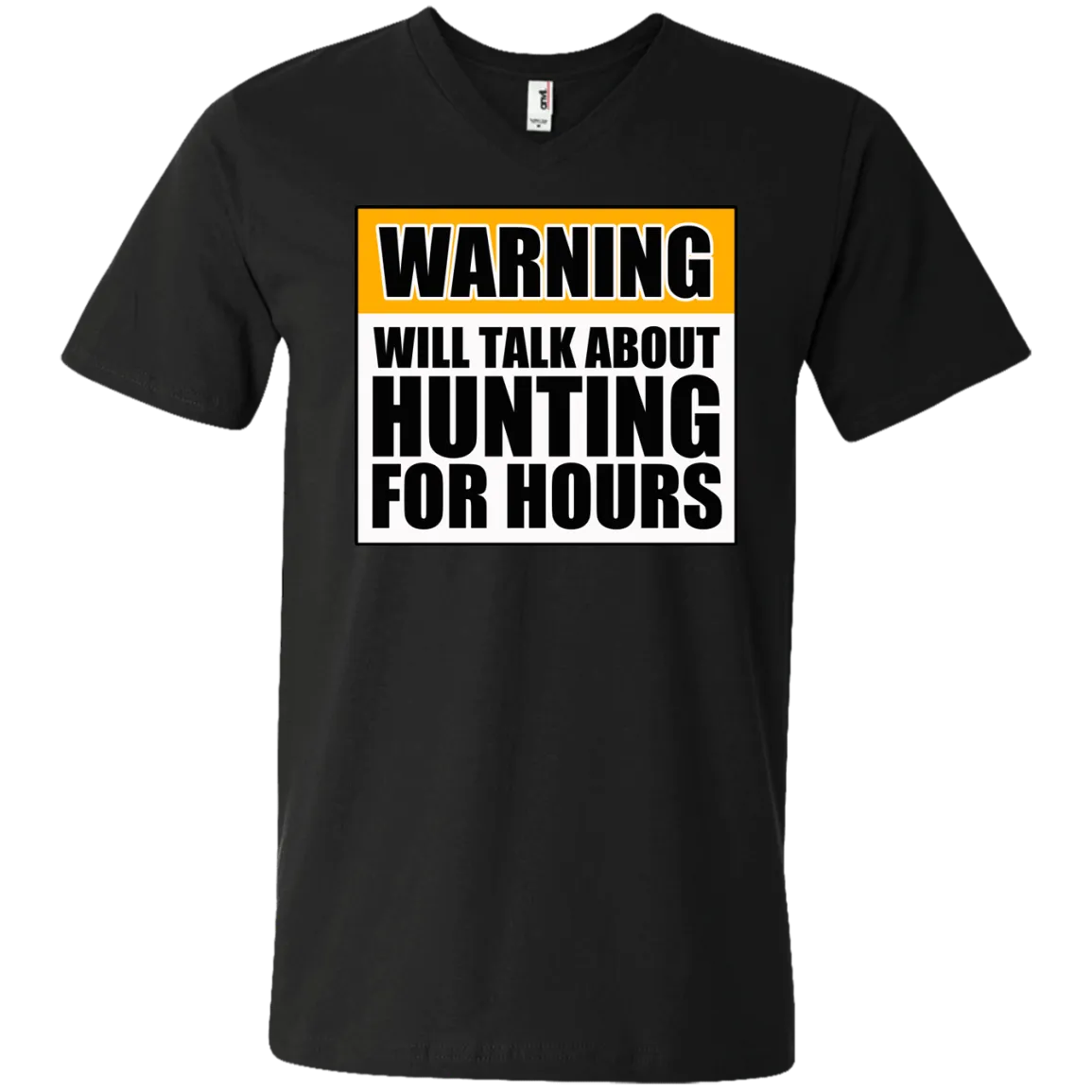 Warning Will Talk About Hunting For Hours Men's Printed V-Neck T