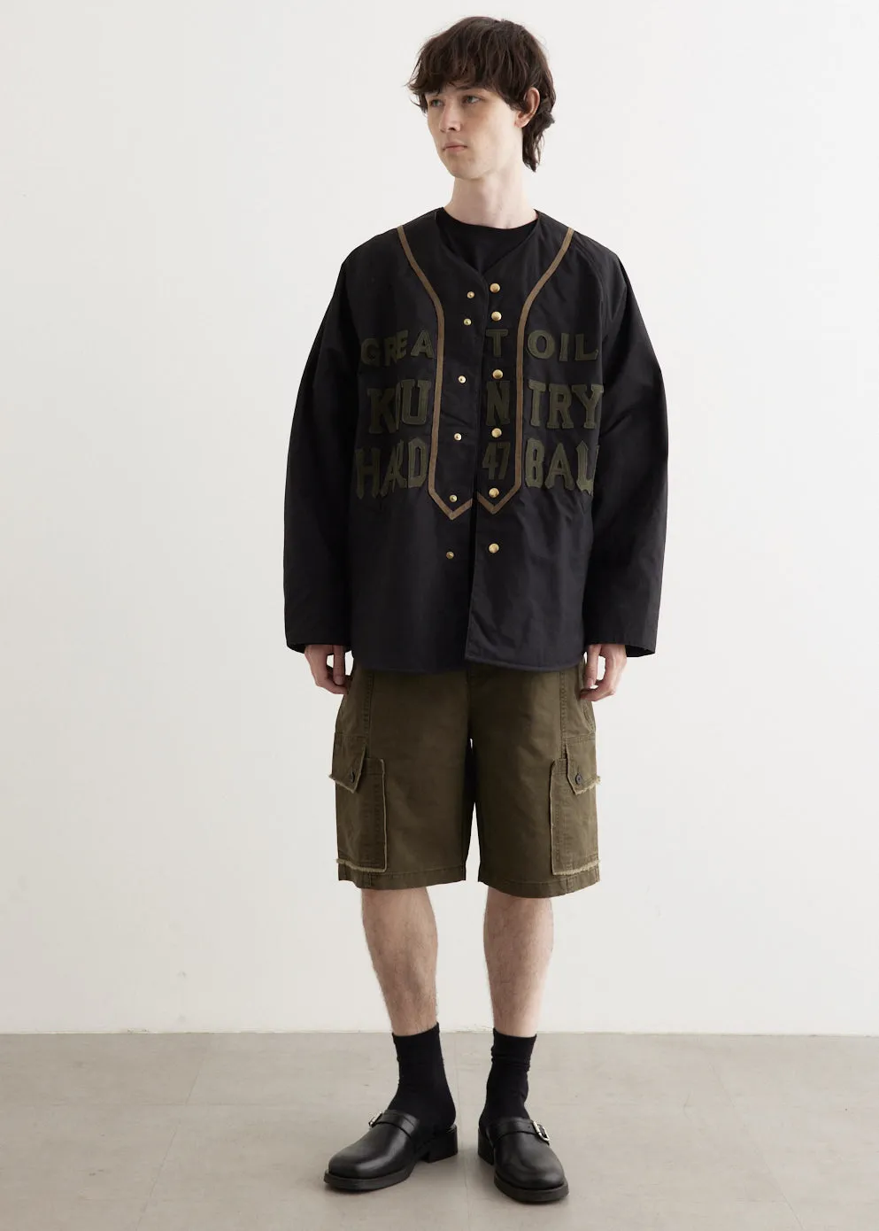 Weather Cotton Oil Coating Baseball Blouson