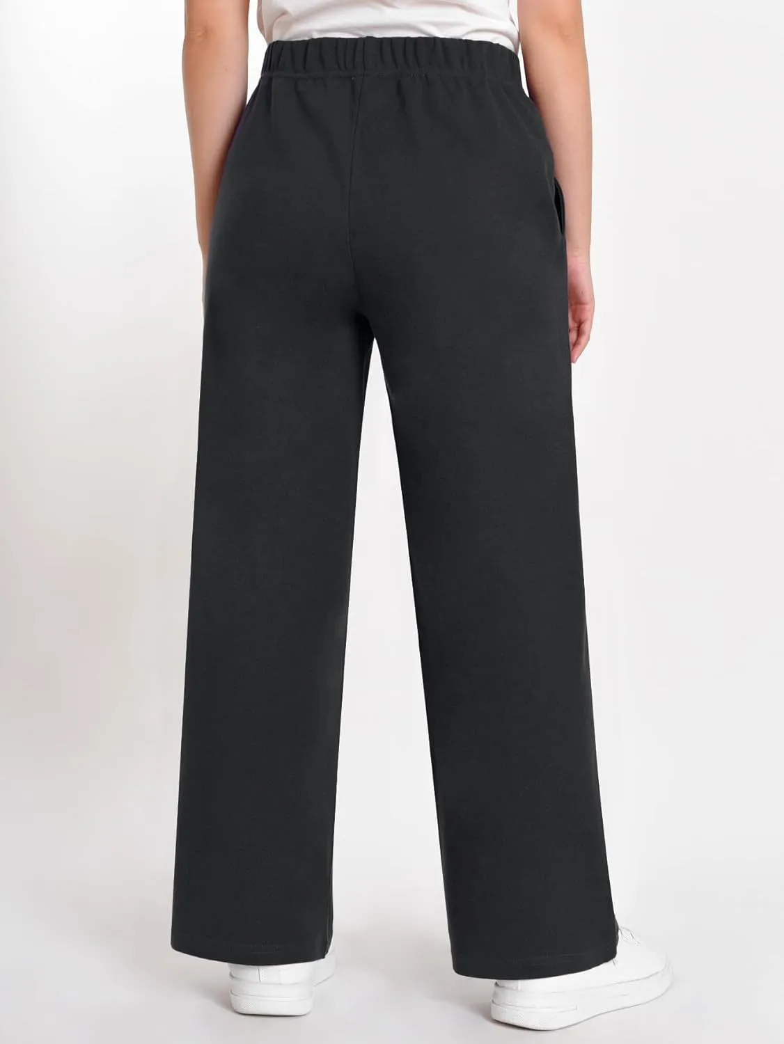 Weintee Women's Petite Wide Leg Knit Pants with Pockets