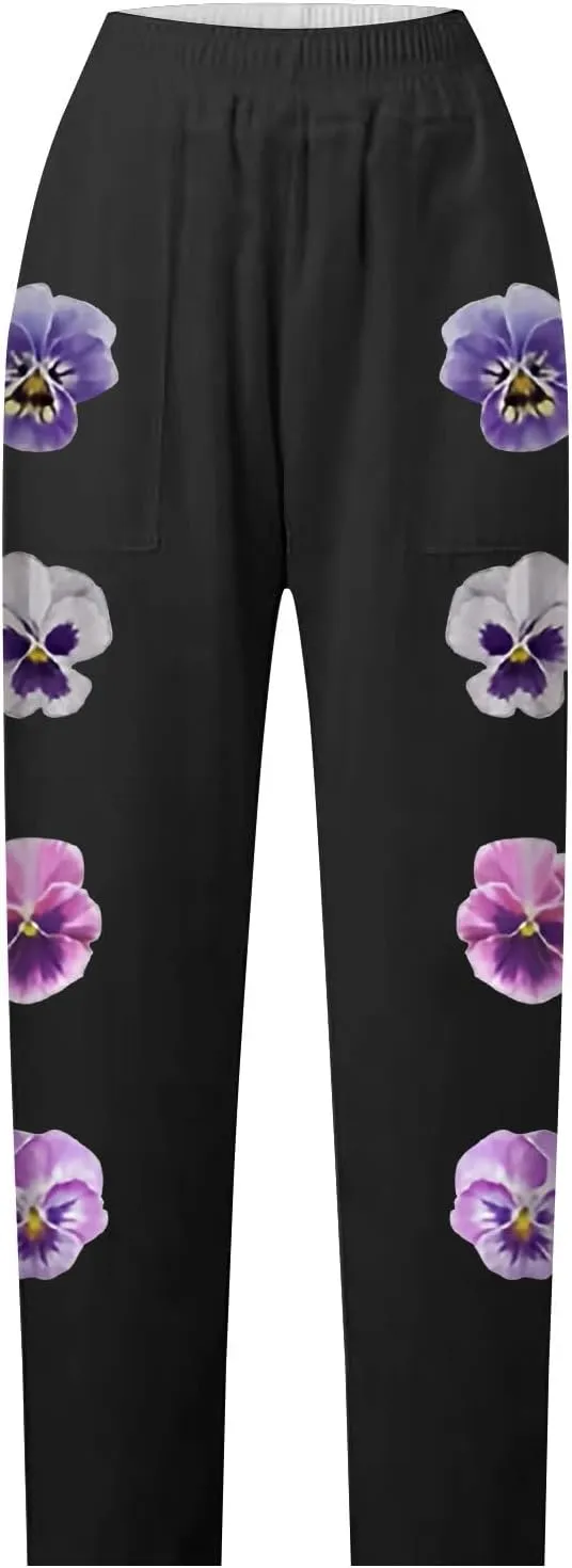 Wide Band Linen Pants Spring Woman Drawstring Linen Pants Work Pants Office Casual High Waisted