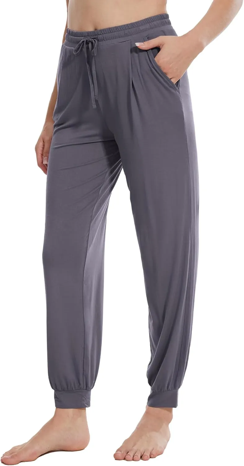 WiWi Pajama Pants for Women Viscose from Bamboo Lounge Bottoms with Pocket Sweatpants Joggers Night Pant S-XXL