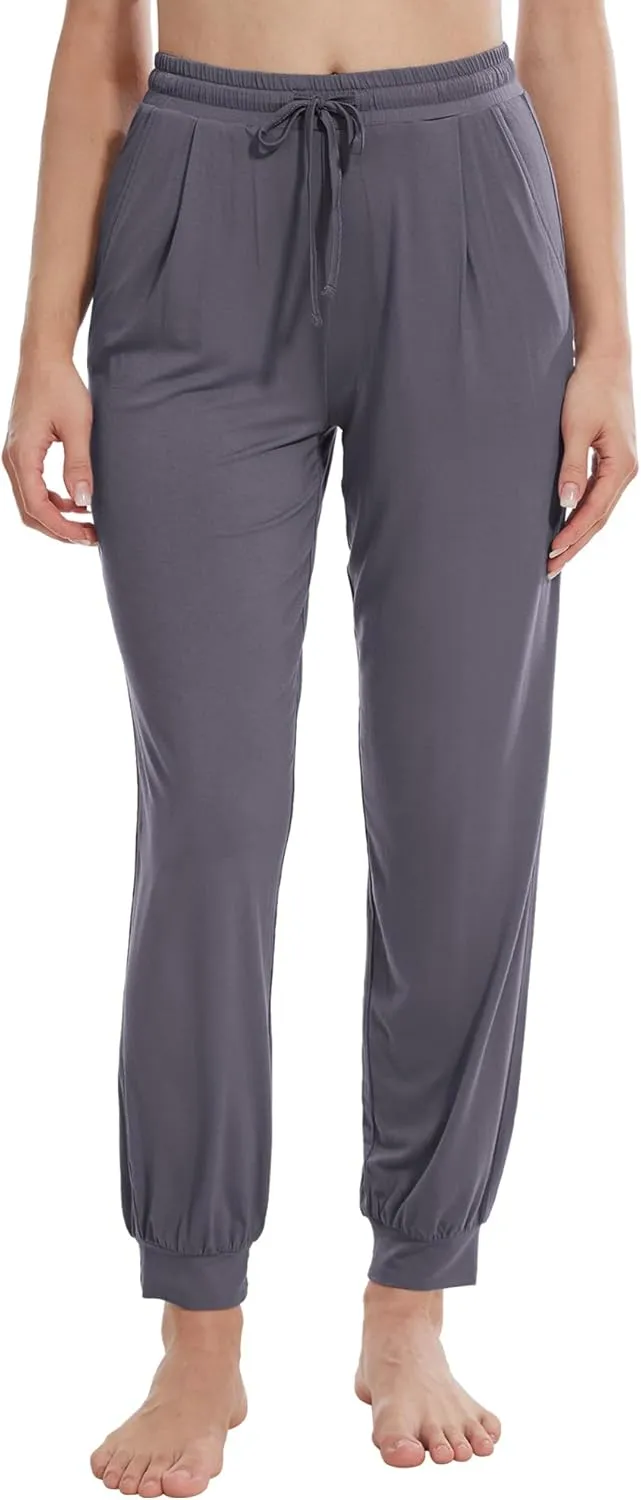 WiWi Pajama Pants for Women Viscose from Bamboo Lounge Bottoms with Pocket Sweatpants Joggers Night Pant S-XXL