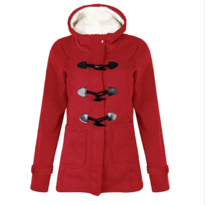 Women Basic Jackets 2020 Camel Coat Spring Autumn Women&#39;s Overcoat Zipper Horn Button Outwear Jacket Female Hooded Coat  S-5XL