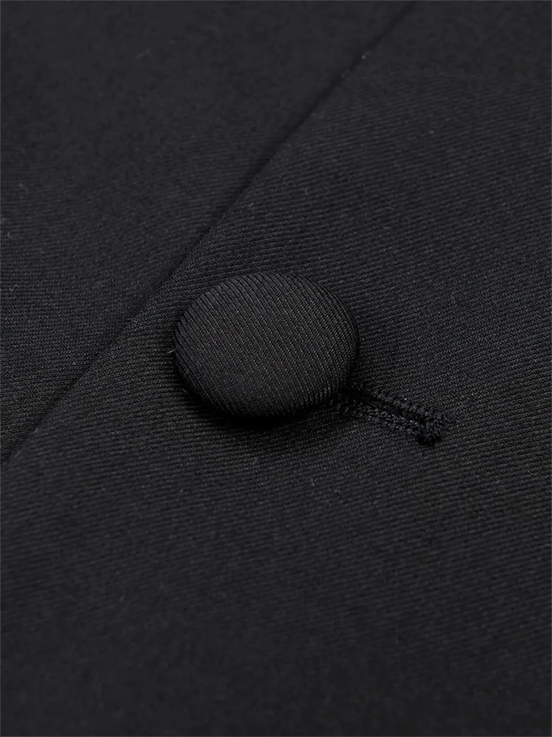 Women Black Organza Ruffles Blazer Lapel Long Sleeve Pockets Buttons Loose Suit Jacket