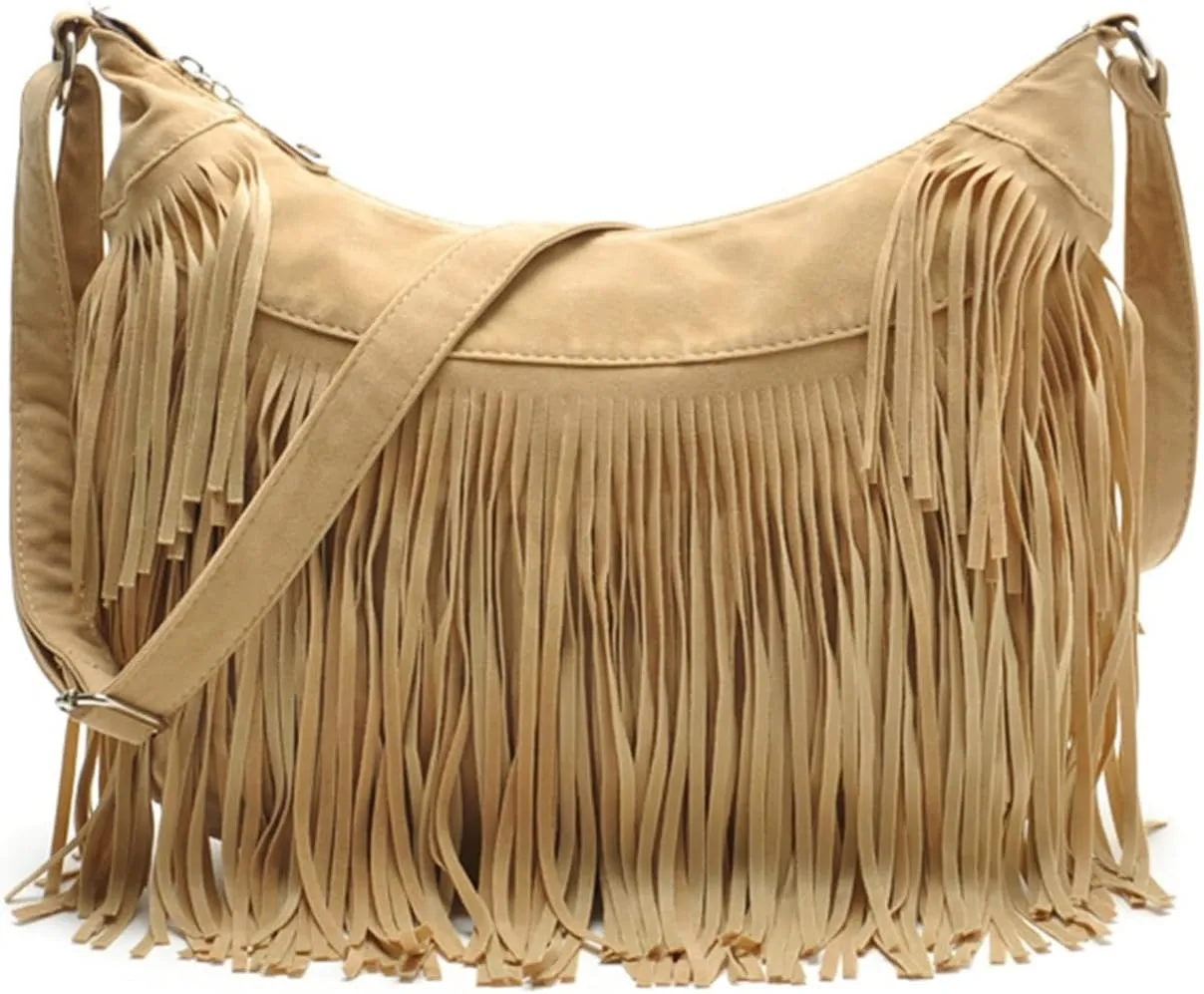 Women Punk Bag Women Crossbody Tassel Bag Saddle Tassel Shoulder for Daily Life