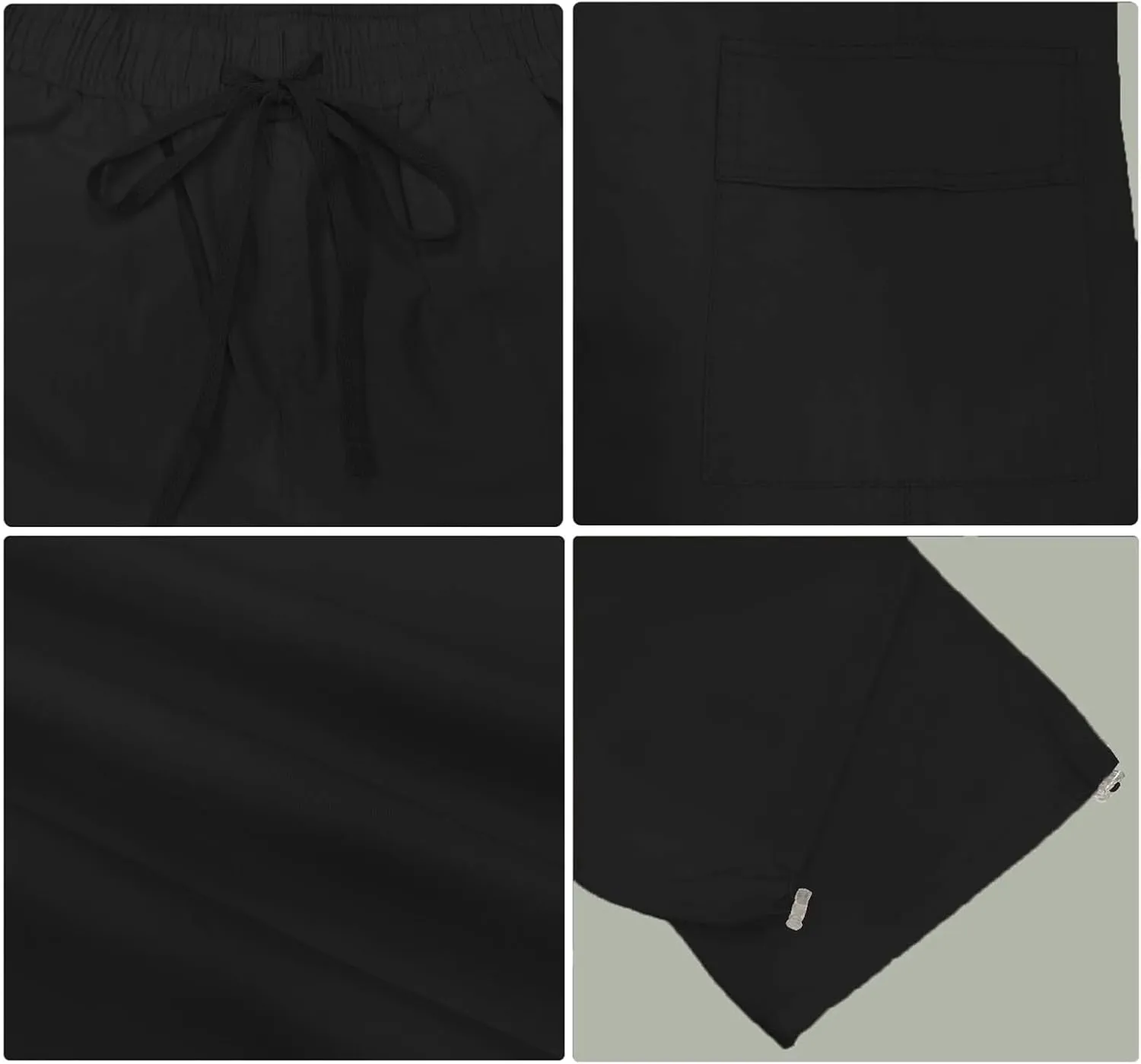 Womens Casual High Waisted Relaxe Fit Travel Wide Leg Parachute Pants with Pockets Trendy Trousers