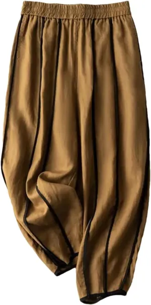 Women's Casual Nine-Point Pants Loose Cotton Trousers Thin Harem Pants