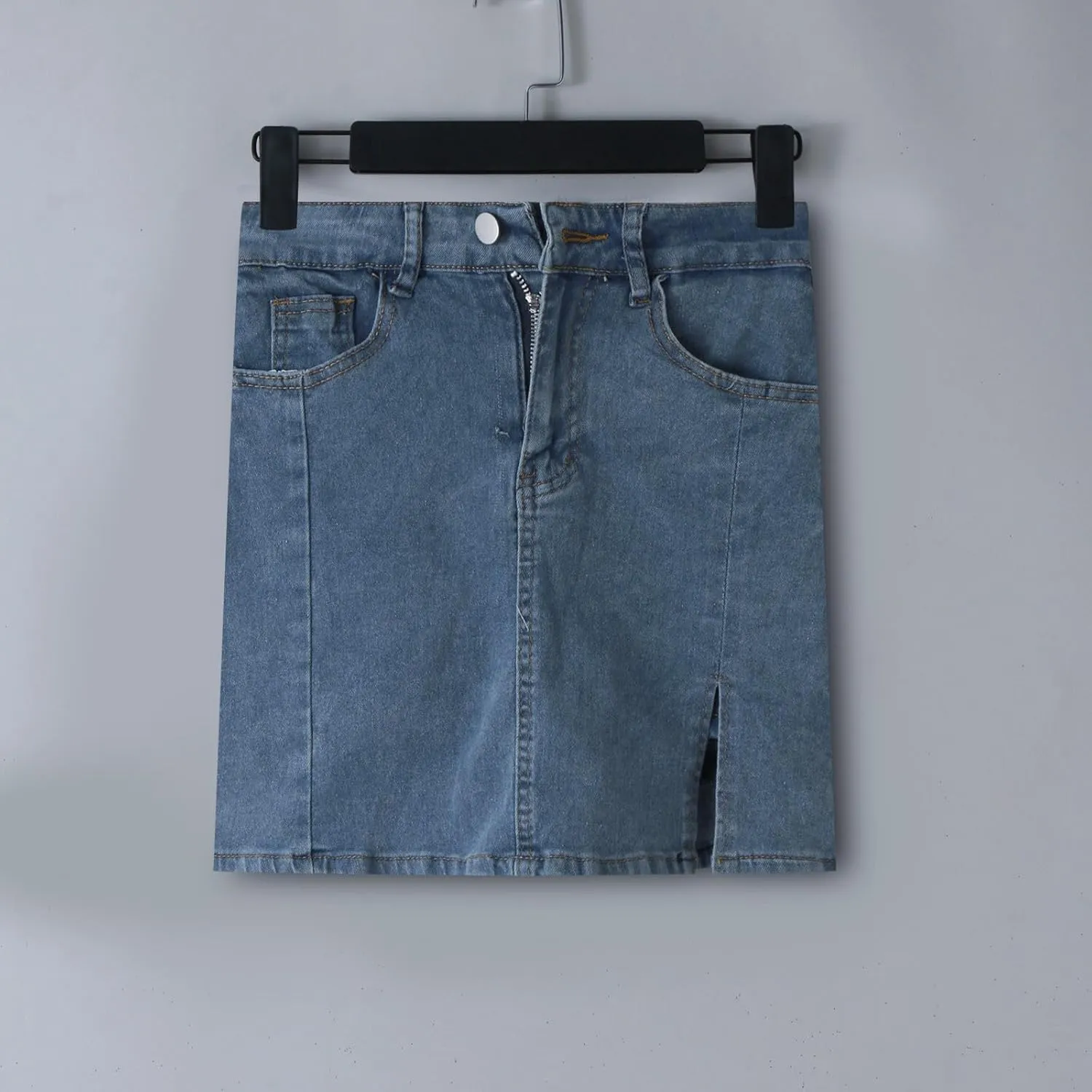 Womens Jeans High Waisted Skirt Side Slit with High Waisted Jean Shorts Stretchy