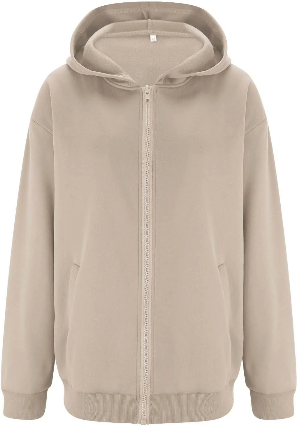 Women's Long Sleeve Hoodie Full Zip Up Hooded Sweatshirts Solid Pockets Jacket Trendy Daily Party Shacket for Women