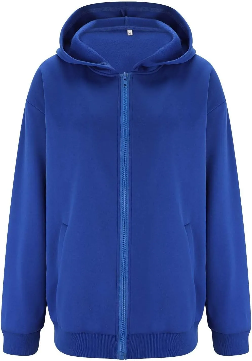 Women's Long Sleeve Hoodie Full Zip Up Hooded Sweatshirts Solid Pockets Jacket Trendy Daily Party Shacket for Women
