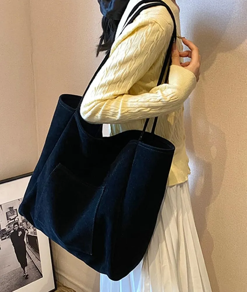 Women's Retro Large Tote Bags Leather Slouchy Bag Hobo Handbag Suede Purse PU Bag Work Office Handbag 2024