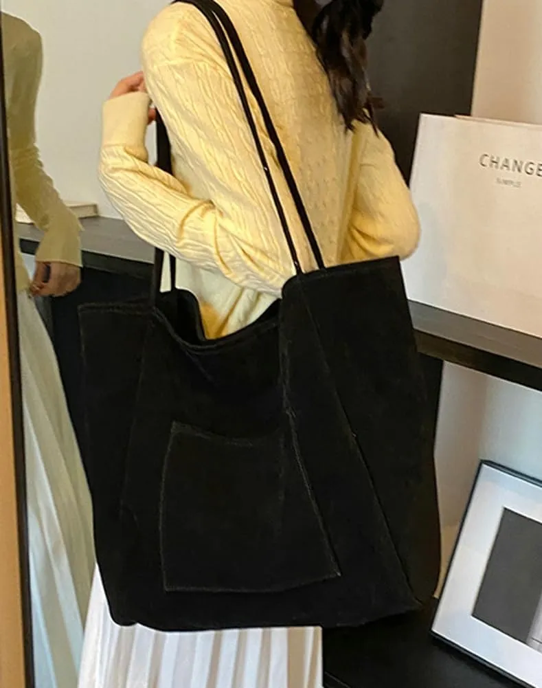 Women's Retro Large Tote Bags Leather Slouchy Bag Hobo Handbag Suede Purse PU Bag Work Office Handbag 2024