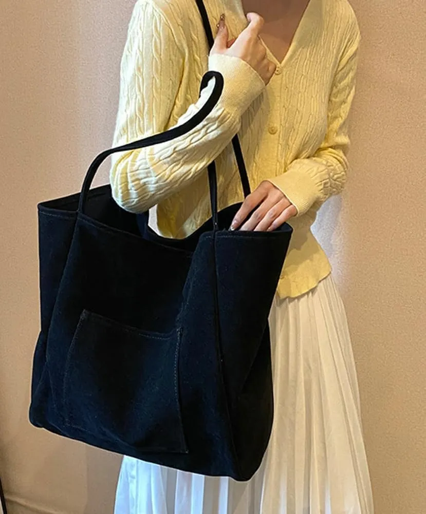 Women's Retro Large Tote Bags Leather Slouchy Bag Hobo Handbag Suede Purse PU Bag Work Office Handbag 2024
