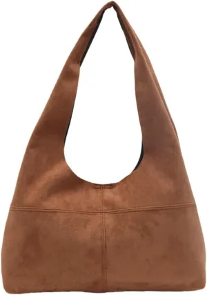 Women's Retro Tote Bags Vegan Leather Slouchy Bag Hobo Handbag Suede PU Purse Bag Work Office Handbag 2024