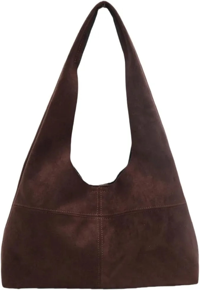 Women's Retro Tote Bags Vegan Leather Slouchy Bag Hobo Handbag Suede PU Purse Bag Work Office Handbag 2024