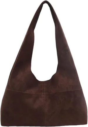 Women's Retro Tote Bags Vegan Leather Slouchy Bag Hobo Handbag Suede PU Purse Bag Work Office Handbag 2024