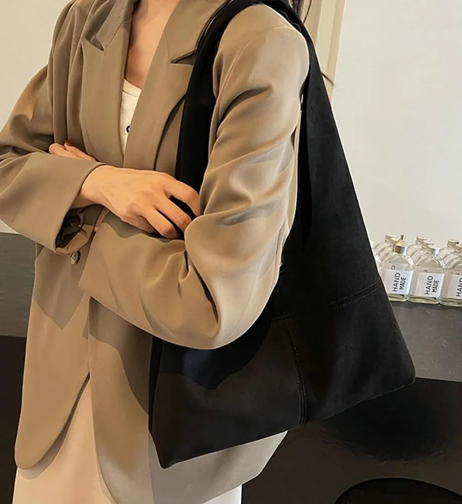 Women's Retro Tote Bags Vegan Leather Slouchy Bag Hobo Handbag Suede PU Purse Bag Work Office Handbag 2024