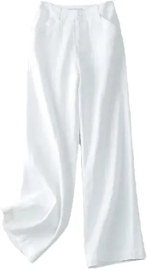 Women's Solid Color Buttoned Wide Leg Pants Loose High Waist Straight Pants