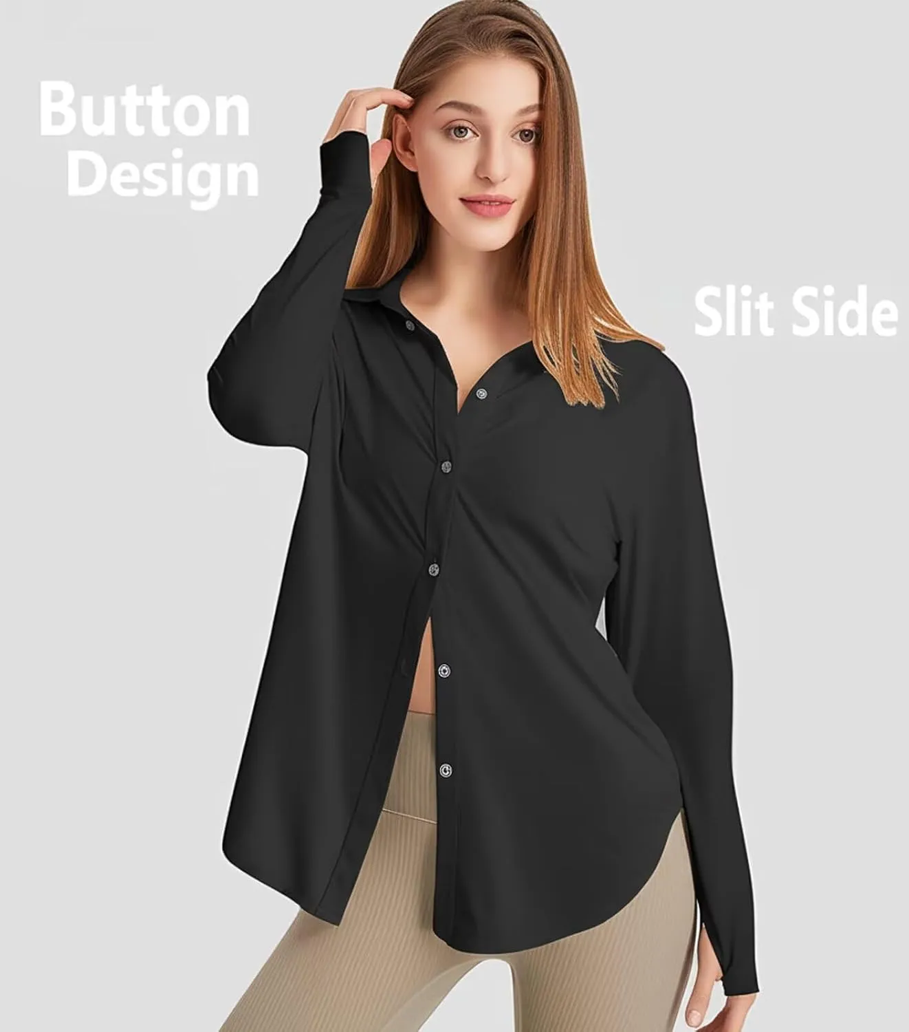 Women's Sun Protection Shirts Long Sleeve UPF 50  Sun Shirt Quick Dry Button Down Full Cover Up for Summer Hiking Outdoor