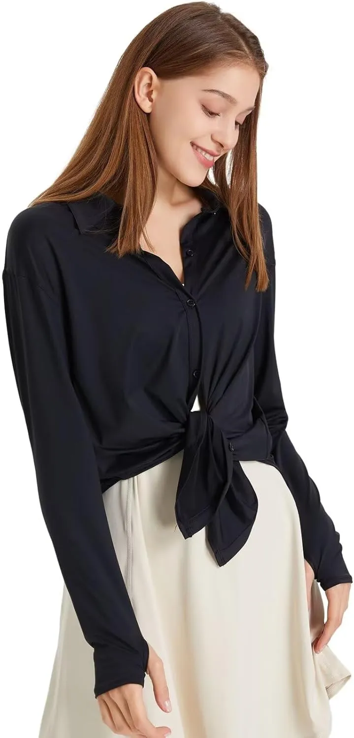 Women's Sun Protection Shirts Long Sleeve UPF 50  Sun Shirt Quick Dry Button Down Full Cover Up for Summer Hiking Outdoor
