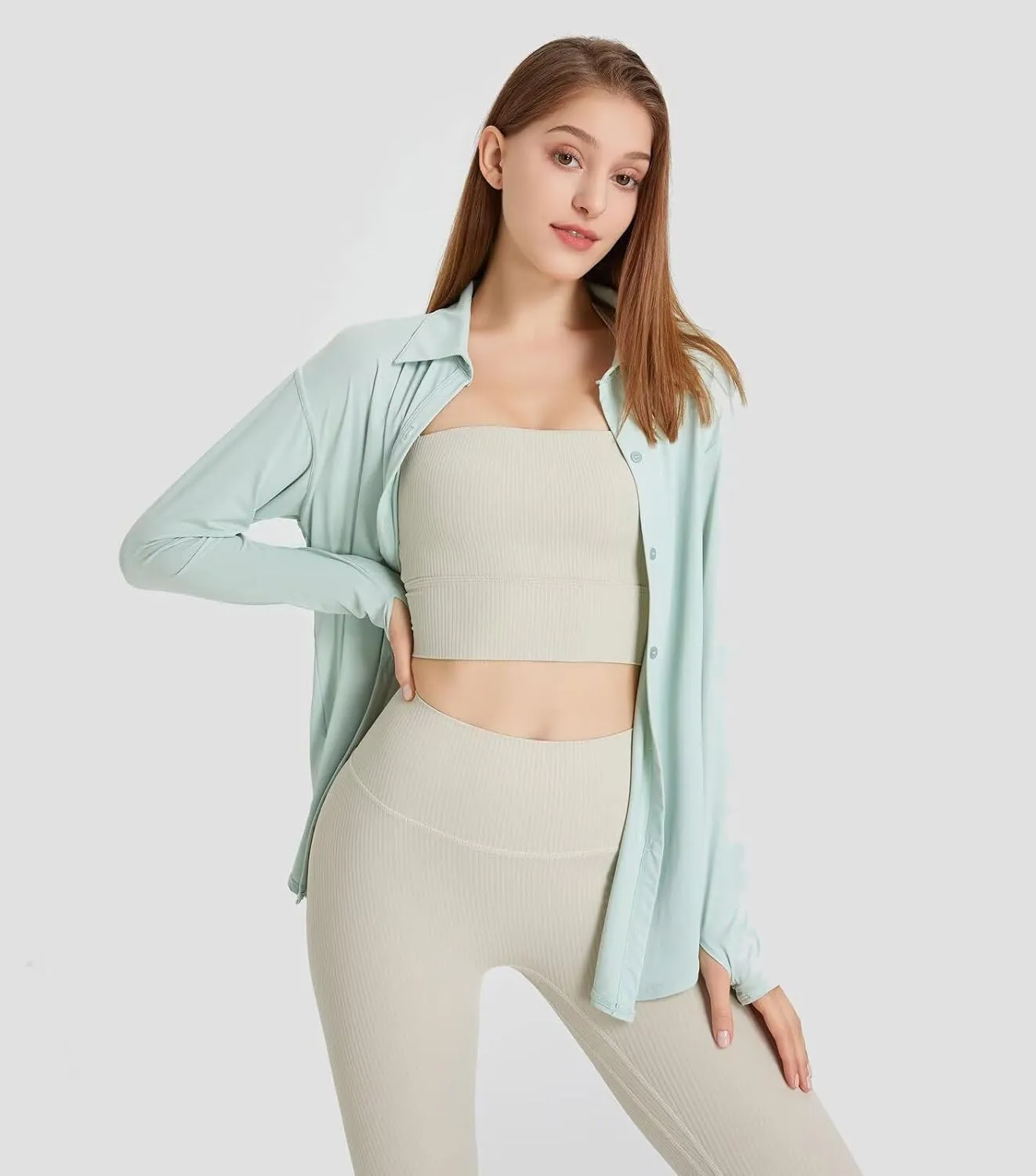 Women's Sun Protection Shirts Long Sleeve UPF 50  Sun Shirt Quick Dry Button Down Full Cover Up for Summer Hiking Outdoor