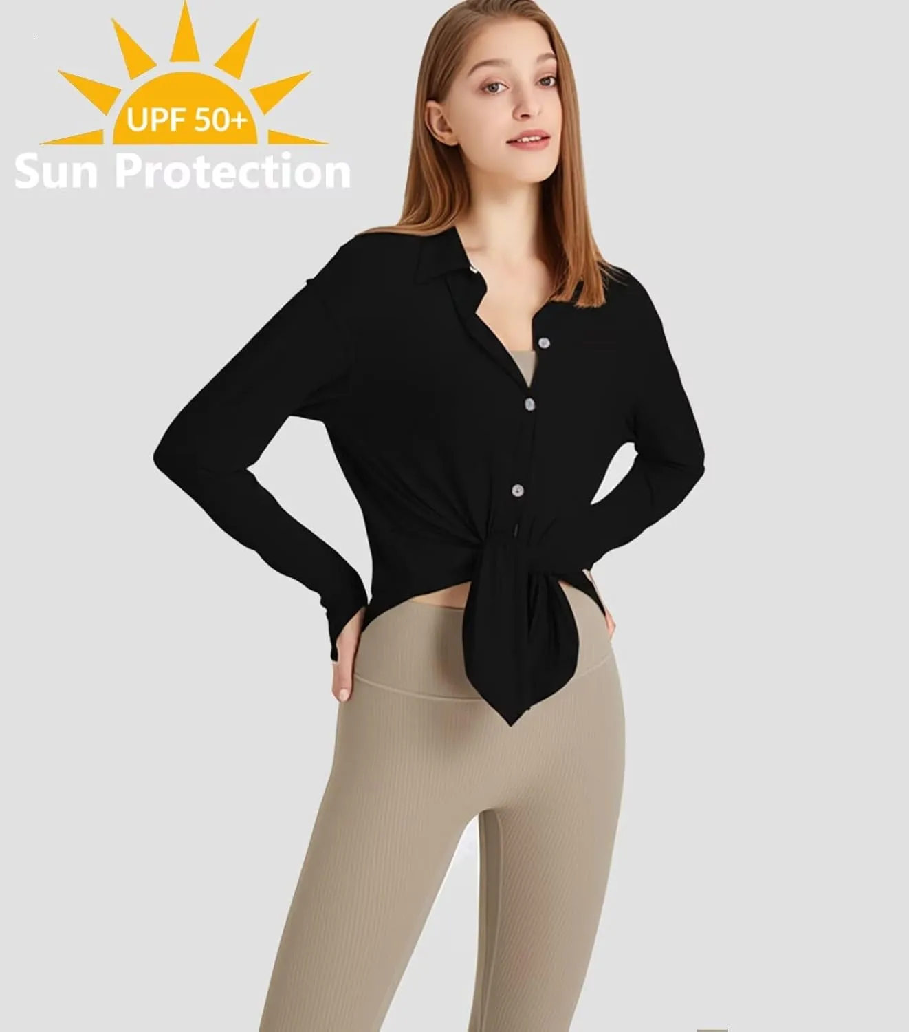 Women's Sun Protection Shirts Long Sleeve UPF 50  Sun Shirt Quick Dry Button Down Full Cover Up for Summer Hiking Outdoor