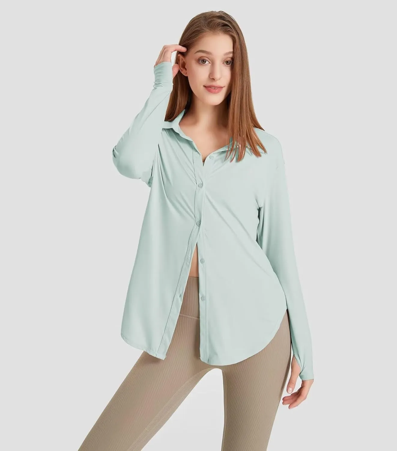 Women's Sun Protection Shirts Long Sleeve UPF 50  Sun Shirt Quick Dry Button Down Full Cover Up for Summer Hiking Outdoor
