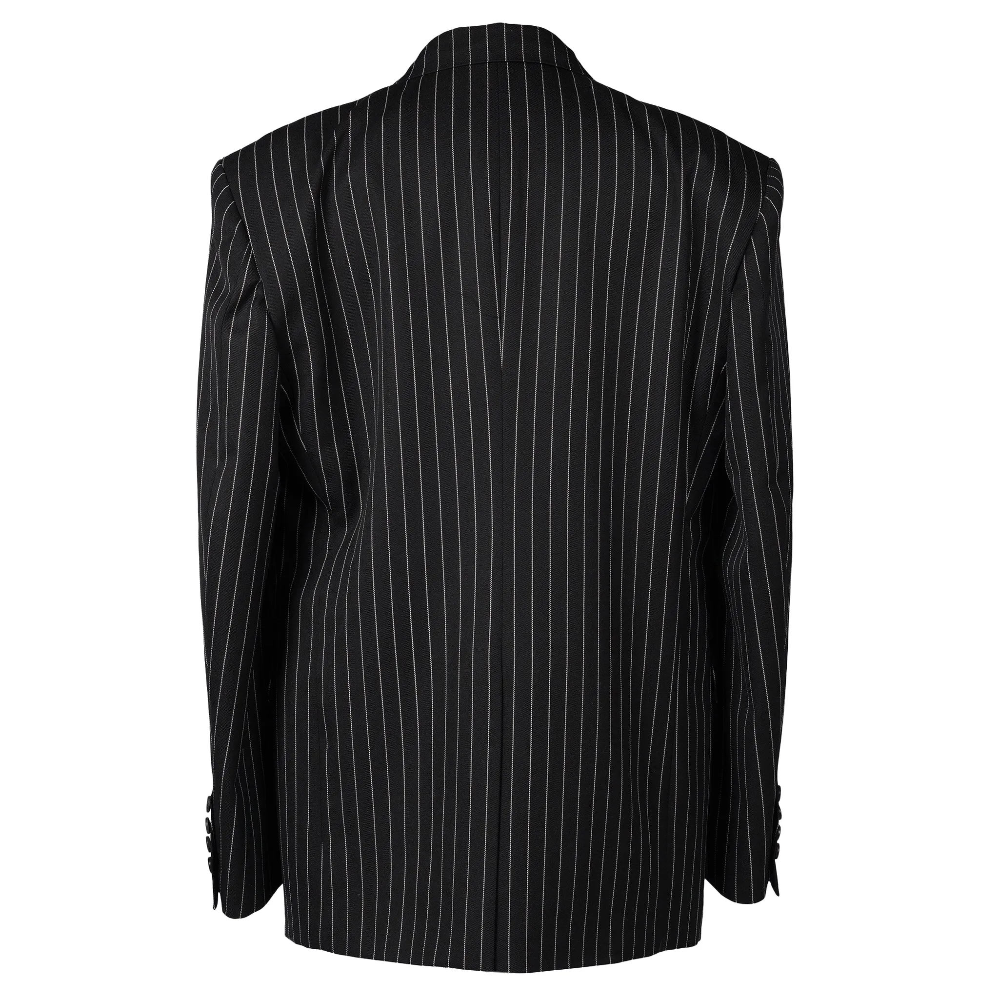 WOOL GABARDINE DOUBLE FRONT SINGLE BREASTED JACKET / BLACK ST