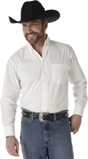 Wrangler Men's George Strait Long Sleeve Button Down One Pocket Printed Shirt
