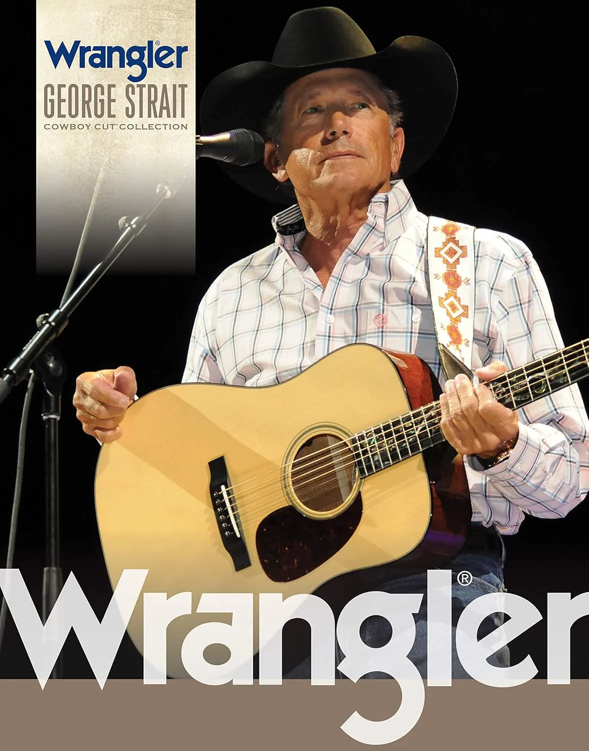 Wrangler Men's George Strait Long Sleeve Button Down One Pocket Printed Shirt