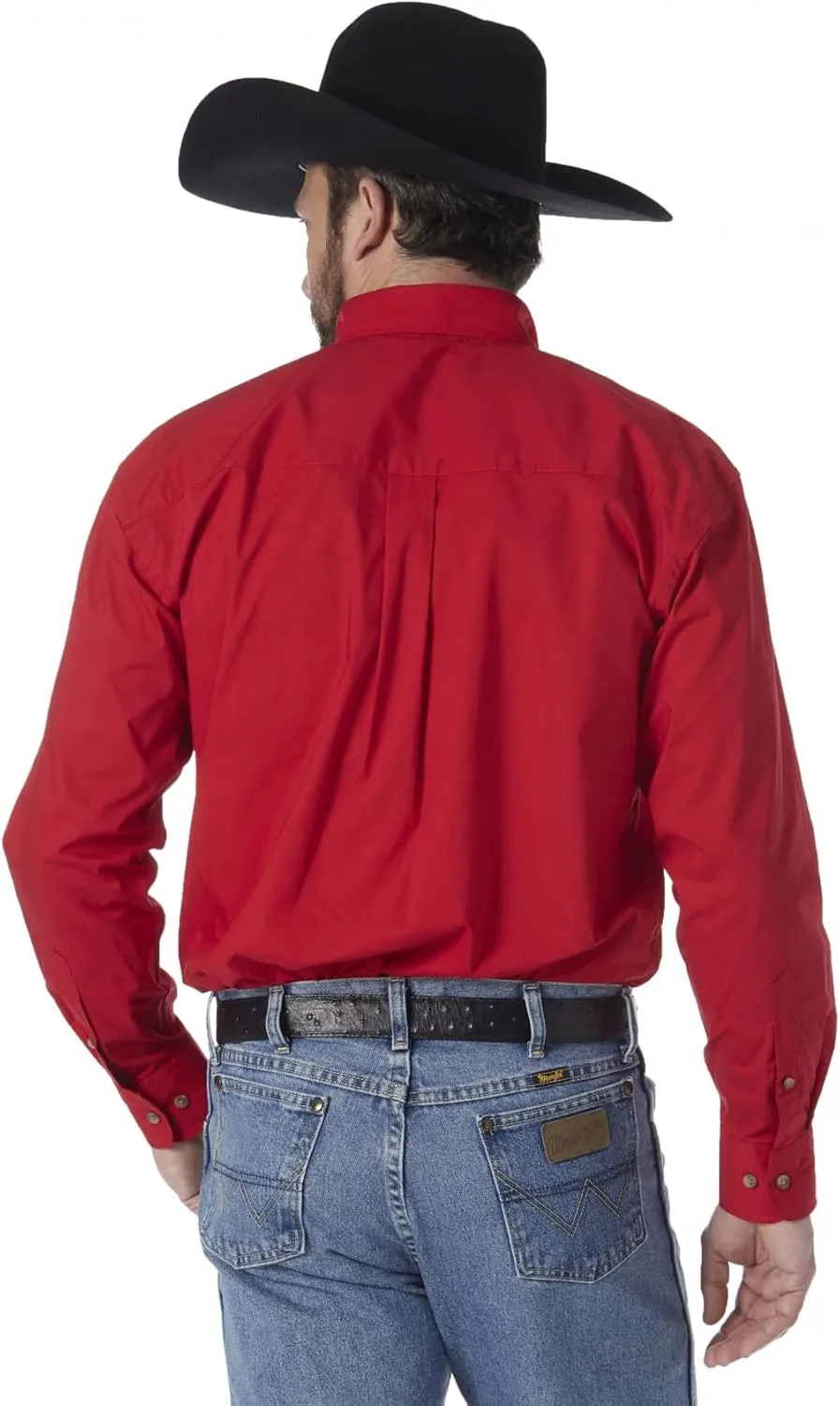 Wrangler Men's Long Sleeve Button Down One Pocket Shirt