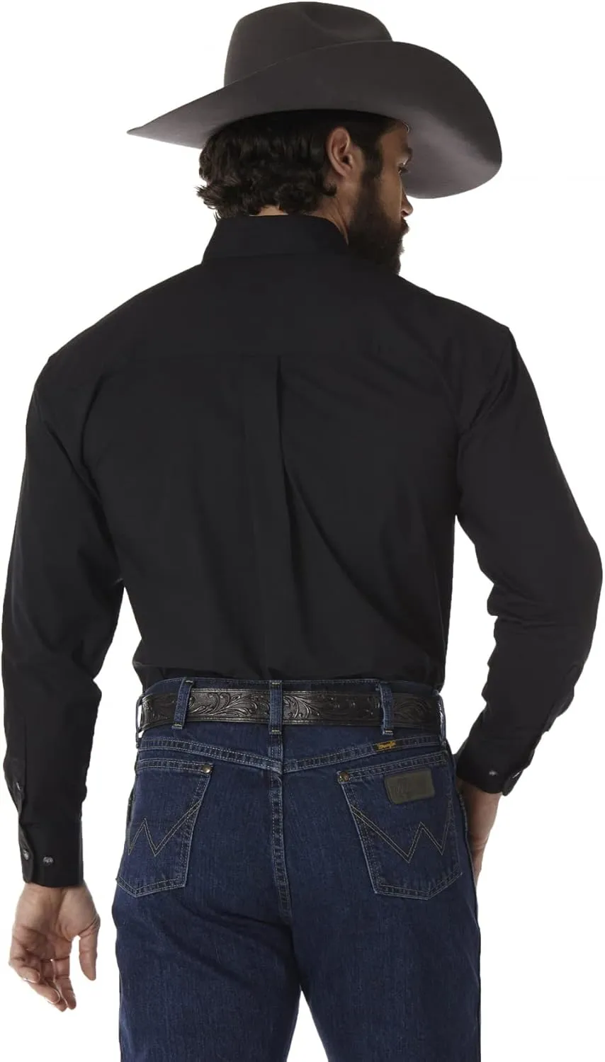 Wrangler Men's Long Sleeve Button Down One Pocket Shirt